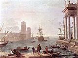 Claude Lorrain Port Scene with the Departure of Ulysses from the Land of the Feaci painting